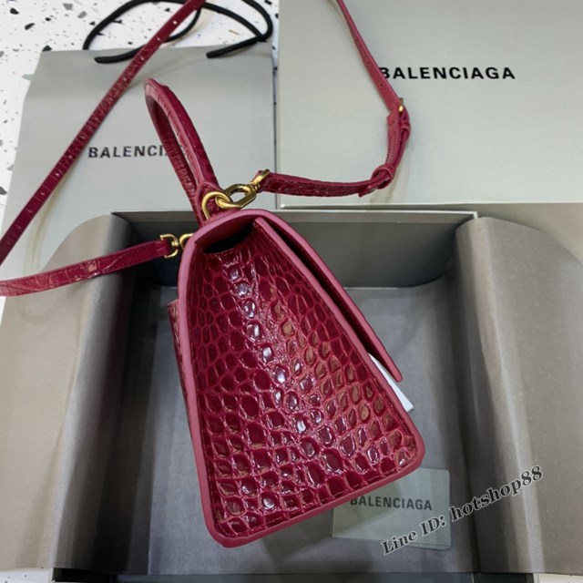 Balenciaga專櫃新款小號手提肩背女包原單沙漏包 巴黎世家櫻桃紅色沙漏包 fyj1426